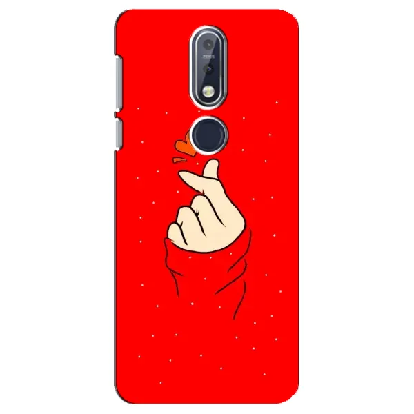 Чехол с рисунком «Сердце на красном» для Nokia 7.1 (2018)