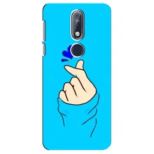 Чохол (Знак сердечка) для Nokia 7 2018, 7.1 (Сердечко на синоьому)