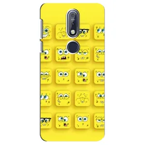 Силиконовый чехол Спанч Боб на Нокиа 7.1 (Спанч-БОБ)