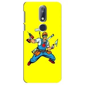 Силиконовый бампер (Работники) на Nokia 7 2018, 7.1 (Строитель)