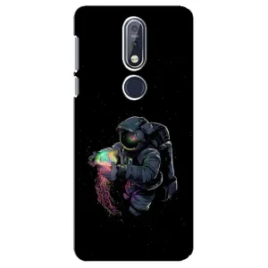 Силіконовый Чохол з принтом "Космонавти" на Nokia 7 2018, 7.1 (В руках земля)