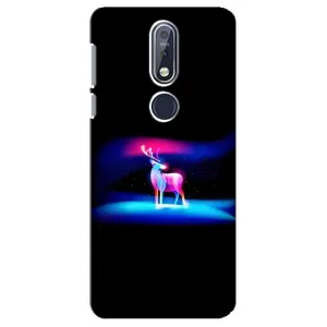 Силиконовый бампер с картинкой животных для Nokia 7 2018, 7.1 (Яркий олень)
