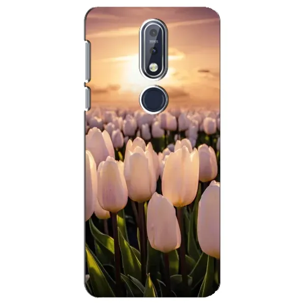 Чехол с рисунком «Закат с цветами» для Nokia 7.1 (2018) Чехол с рисунком «Закат с цветами» для Nokia 7.1 (2018)