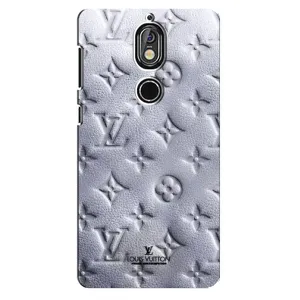 Текстурный Чехол Louis Vuitton для Нокиа 7 (Белый ЛВ)