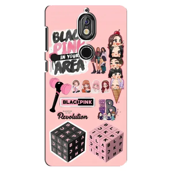 Чехол с рисунком «BLACK PINK коллаж» для Nokia 7 Чехол с рисунком «BLACK PINK коллаж» для Nokia 7