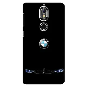Силіконовий бампер з картинкою машини на Nokia 7 (Чорний BMW)