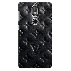 Текстурный Чехол Louis Vuitton для Нокиа 7 (Черный ЛВ)