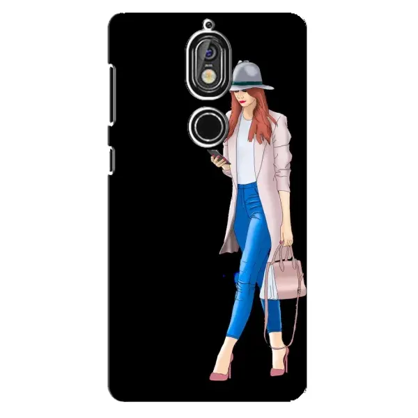 Чехол с рисунком «Девушка со смартфоном» для Nokia 7