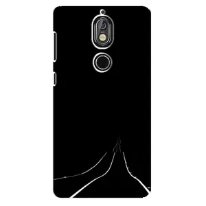 Чехол с картинками на черном фоне для Nokia 7 (Дорога)