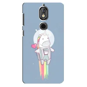 Чехол Unicorn на Nokia 7 (Единорог космонавт)
