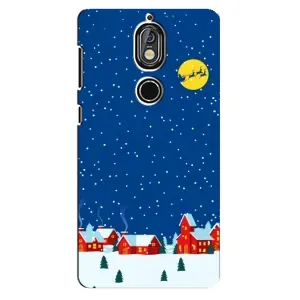 Силіконовий бампер на різдво для Nokia 7 (Місто в снігу)