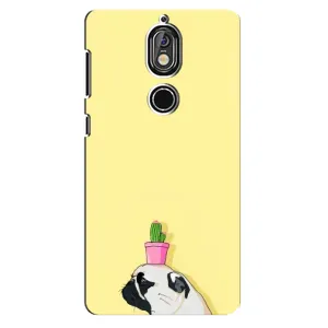 Бампер для Nokia 7 с картинкой "Песики" (Кактус на голове)