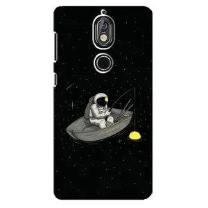 Силиконовый Чехол с принтом "Космонавты" на Nokia 7 (Космонавт на рыбалке)