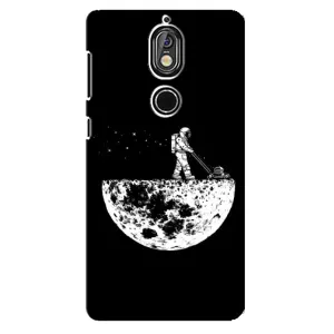 Силиконовый Чехол с принтом "Космонавты" на Nokia 7 (Космонавт)
