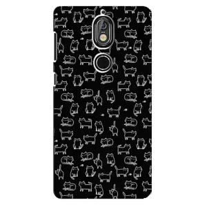 Чехол на тематику: Коты для Nokia 7 (Котики на черном)