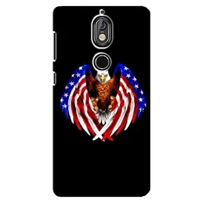 Чехол Флаг USA для Nokia 7 (Крылья США)