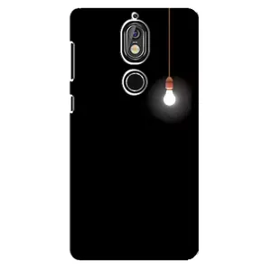 Чехол с картинками на черном фоне для Nokia 7 (Лампочка)