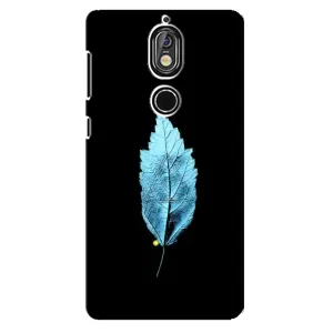 Чехол с картинками на черном фоне для Nokia 7 (Листочек)