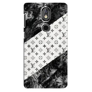 Чохол Стиль Louis Vuitton на Nokia 7 (LV на білому)
