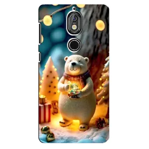 Чехлы на Новый Год Nokia 7 (Новогодний ведмеженок)