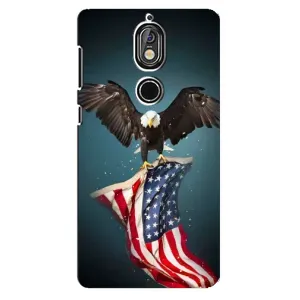 Чехол Флаг USA для Nokia 7 (Орел и флаг)