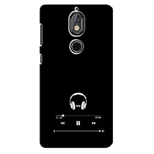 Чехол с картинками на черном фоне для Nokia 7 (Плеер)
