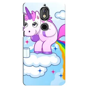 Чехол Unicorn на Nokia 7 (Радуга единорожка)