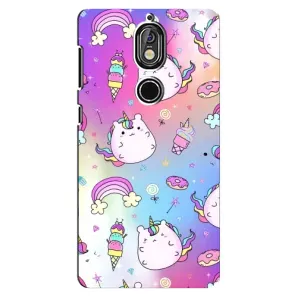 Чехол Unicorn на Nokia 7 (Радуга и Единорог)