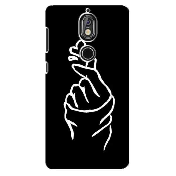 Чехол с рисунком «Сердце на черном» для Nokia 7 Чехол с рисунком «Сердце на черном» для Nokia 7