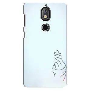 Чехлы (Знак сердечка) на Nokia 7 (Сердце на голубом)