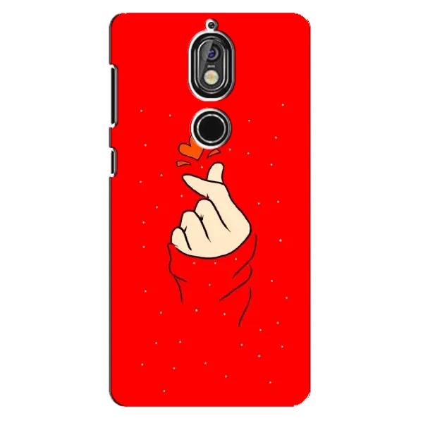 Чехол с рисунком «Сердце на красном» для Nokia 7 Чехол с рисунком «Сердце на красном» для Nokia 7