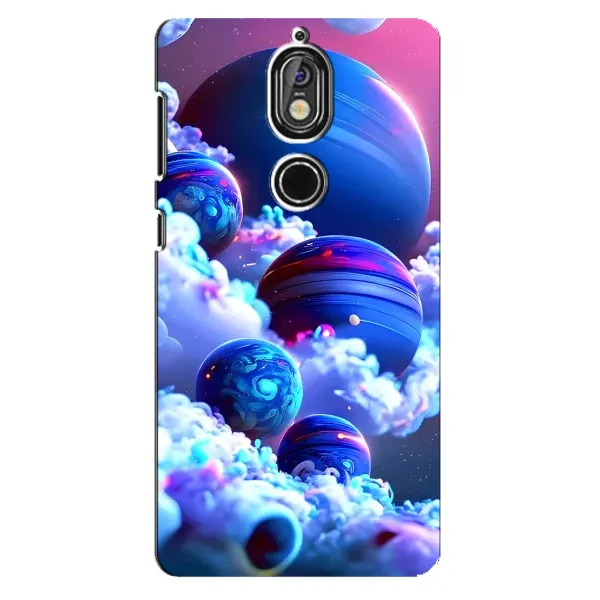 Чехол с рисунком «Синие планеты» для Nokia 7