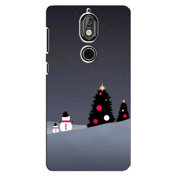 Чехол с рисунком «Снеговички» для Nokia 7 Чехол с рисунком «Снеговички» для Nokia 7