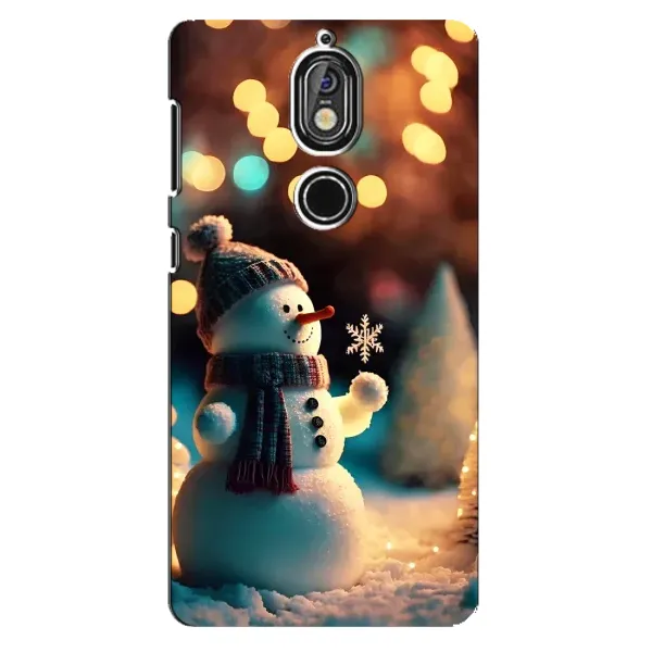 Чехол с рисунком «Снеговик праздничный» для Nokia 7 Чехол с рисунком «Снеговик праздничный» для Nokia 7