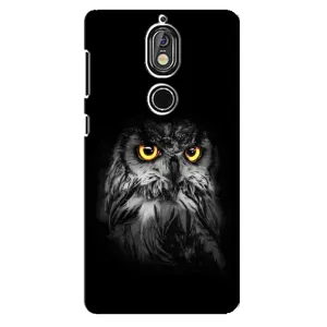 Чехлы с принтом СОВЫ для Nokia 7 (Сова на чёрном)