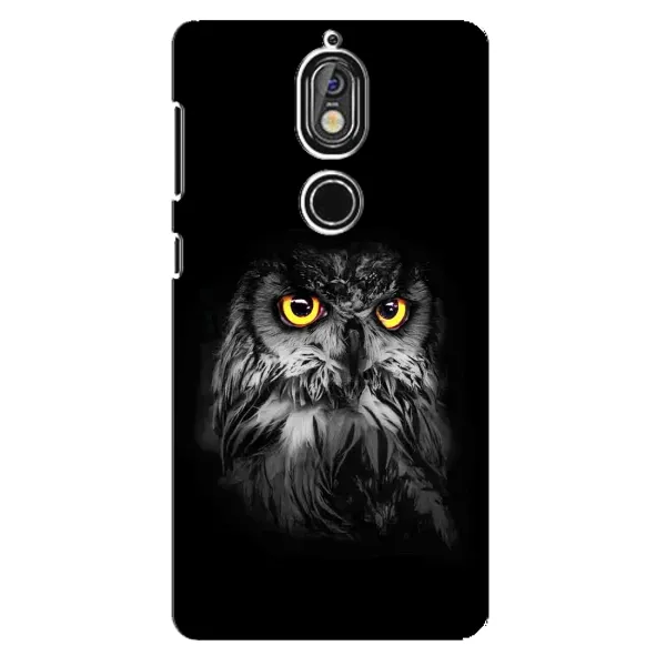 Чехол с рисунком «Сова на чёрном» для Nokia 7 Чехол с рисунком «Сова на чёрном» для Nokia 7