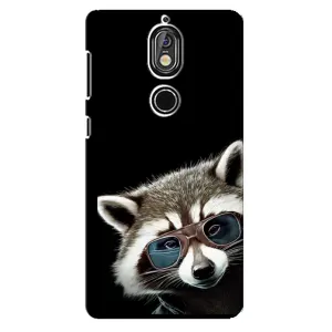 Силиконовый Чехол с Енотами на Nokia 7 (Стильный Енот)