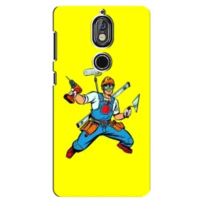 Силиконовый бампер (Работники) на Nokia 7 (Строитель)