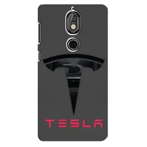 Силіконовий бампер з картинкою машини на Nokia 7 (Logo TESLA)
