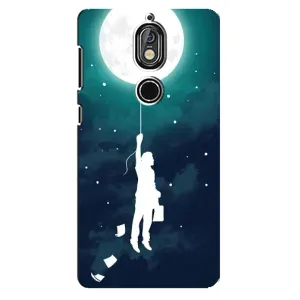 Чехол (ТПУ) с планетами на Nokia 7 (To The moon)
