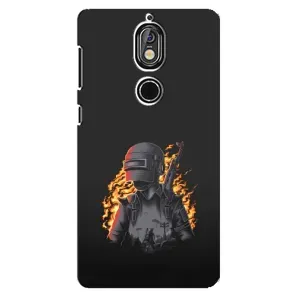 Чохол з картинкою "Герой Pubg" на Nokia 7 (В полум'ї)