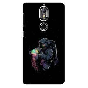 Силиконовый Чехол с принтом "Космонавты" на Nokia 7 (В руках земля)