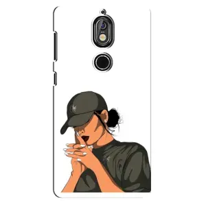 Силиконовый Чехол на Nokia 7 с картинкой Стильных Девушек (В зеленом)