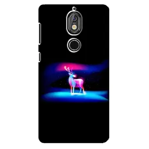 Силиконовый бампер с картинкой животных для Nokia 7 (Яркий олень)