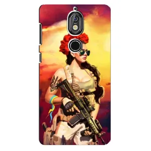 ЗСУ Чехлы (TPU) для Nokia 7 (Женщина солдат)