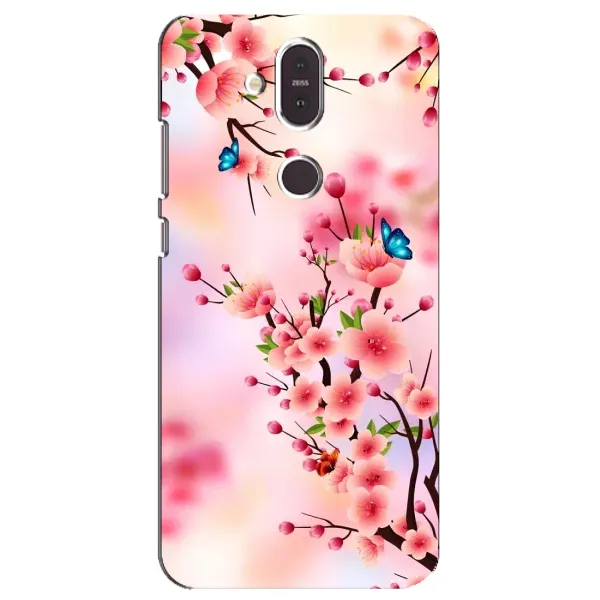 Чехол с рисунком «Бабочки на сакуре» для Nokia 8.1 (2018) Чехол с рисунком «Бабочки на сакуре» для Nokia 8.1 (2018)