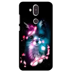 Чехол с Лисичкой для Nokia 8.1 , Nokia 8 2018 (Черная Лиса)