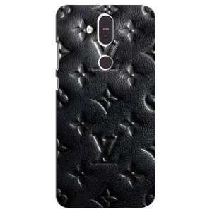 Текстурный Чехол Louis Vuitton для Нокиа 8.1 (Черный ЛВ)