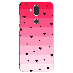 Чехлы с тематикой "Маленькие Сердечки" на Nokia 8.1 , Nokia 8 2018 (Чорные сердечки)