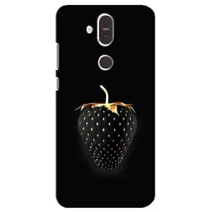 Чехол с изображением вкусной еды для Nokia 8.1 , Nokia 8 2018 (Чёрная клубника)